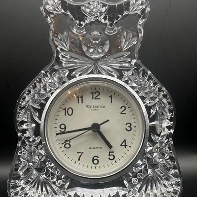 Waterford Crystal Teddy Bear Quartz Desk Clock