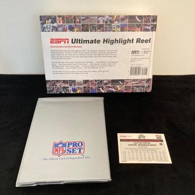 LOT 137: Sports Collection - Flyer's Stanley Cup Puck and Net / Puzzle, Golf Clock, Buick Super Bowl XXV Silver Anniversary Trading...