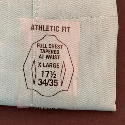 LOT 139: Van Heusen Green No Iron Lux Sateen Athletic Fit No Iron Dress Shirts