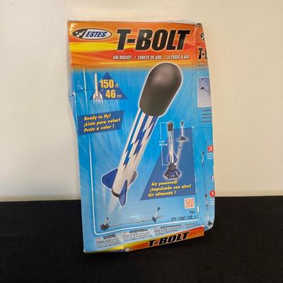 LOT 142: Vintage Toys / Games in Original Boxes - Woodshop ToyMaker, Speedball and Estes T-Bolt Air Rocket