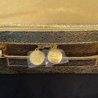 LOT 145: All That Glitters is Gold - Vintage High Top Velcro Light Up Sneakers / Shoes with Estee Lauder Gold Travel Case