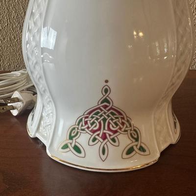 Royal Tara Irish Fine Bone China Table Lamp Base with Celtic Knot Design