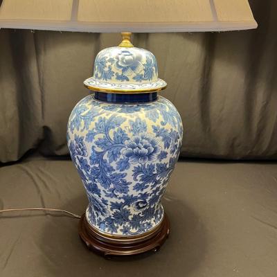 Blue and White Porcelain Ginger Jar Table Lamp (BD-BC*)