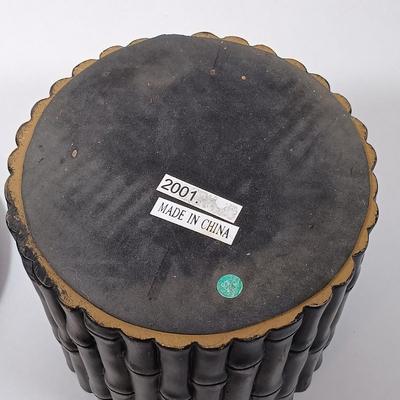 LOT 163: Tiki Collection - Coconut Shell Art, Coconut Cups & Monkey and Bamboo Container