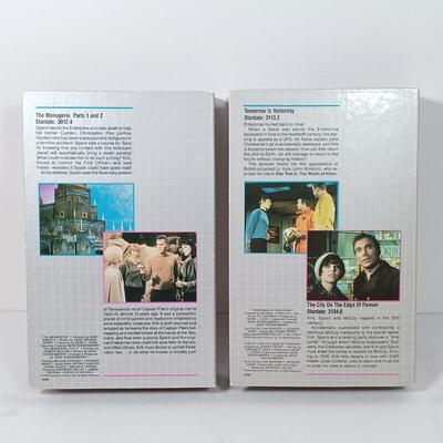 LOT 167: Innovative Technology Bluetooth Record Player with Vintage VHS Star Trek Collector's Edition Tapes