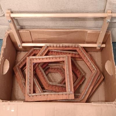 LOT 165: Vintage Golden Hands Textile Craft Books, Kenner Knit Magic & Wood and Plastic Looms