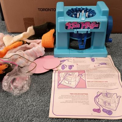 LOT 165: Vintage Golden Hands Textile Craft Books, Kenner Knit Magic & Wood and Plastic Looms