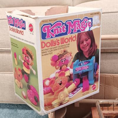 LOT 165: Vintage Golden Hands Textile Craft Books, Kenner Knit Magic & Wood and Plastic Looms
