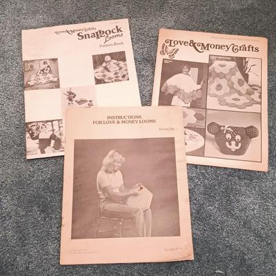 LOT 165: Vintage Golden Hands Textile Craft Books, Kenner Knit Magic & Wood and Plastic Looms