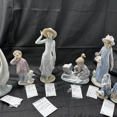Sale Photo Thumbnail #503: 6 Lladro or Nao figurines all in perfect condition. No original boxes or COA. Can be shipped  double double boxed. These Lladros were part of a large collection from an avid Lladro fan. being sold now to benefit the family. The two clowns are made in Chin