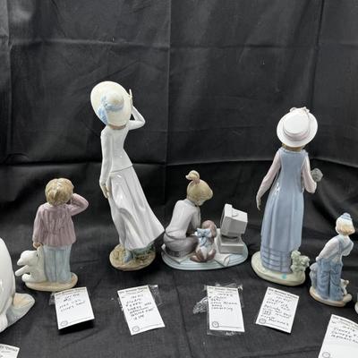 Sale Photo Thumbnail #517: 6 Lladro or Nao figurines all in perfect condition. No original boxes or COA. Can be shipped  double double boxed. These Lladros were part of a large collection from an avid Lladro fan. being sold now to benefit the family. The two clowns are made in Chin