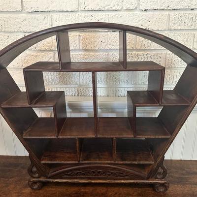 Vintage Rosewood Display Shelf with Open Compartments