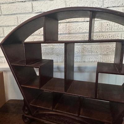 Vintage Rosewood Display Shelf with Open Compartments