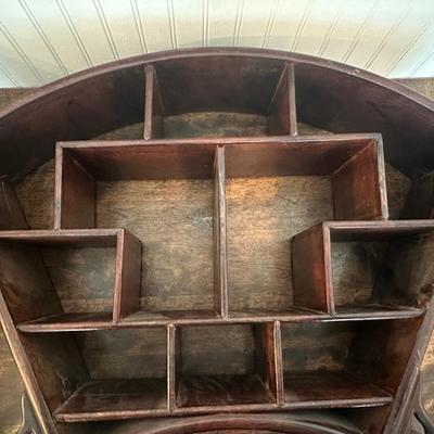 Vintage Rosewood Display Shelf with Open Compartments