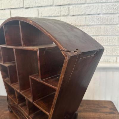 Vintage Rosewood Display Shelf with Open Compartments