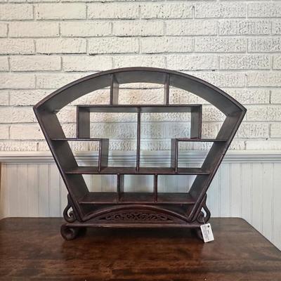 Vintage Rosewood Display Shelf with Open Compartments