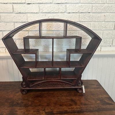 Vintage Rosewood Display Shelf with Open Compartments