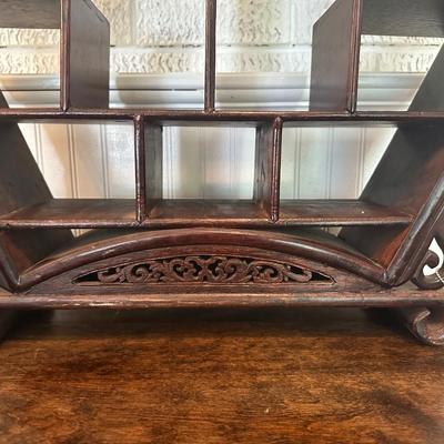 Vintage Rosewood Display Shelf with Open Compartments