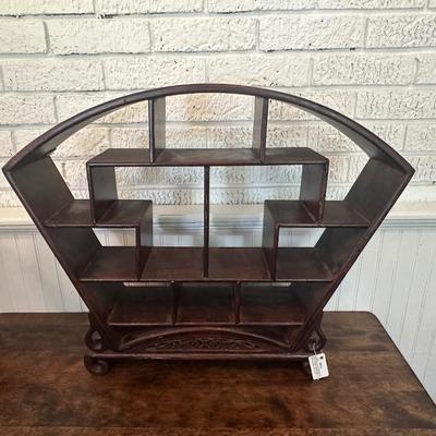 Vintage Rosewood Display Shelf with Open Compartments