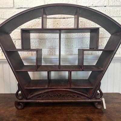 Vintage Rosewood Display Shelf with Open Compartments