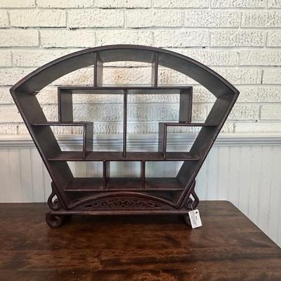 Vintage Rosewood Display Shelf with Open Compartments