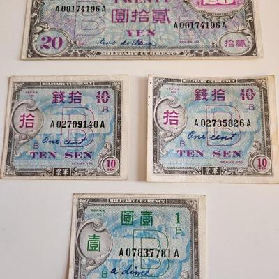 Grouping of WW2 Military Currency Notes