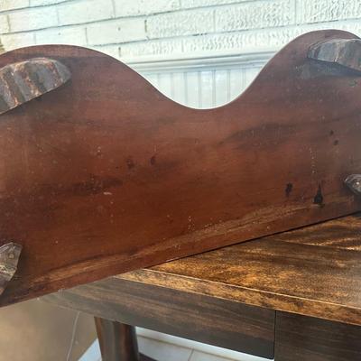 Victorian-Style Tabletop Dresser Mirror with Carved Wood Base and Trinket Wells