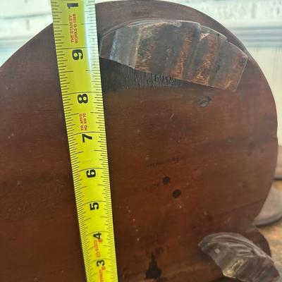 Victorian-Style Tabletop Dresser Mirror with Carved Wood Base and Trinket Wells