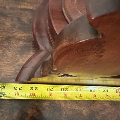 Victorian-Style Tabletop Dresser Mirror with Carved Wood Base and Trinket Wells