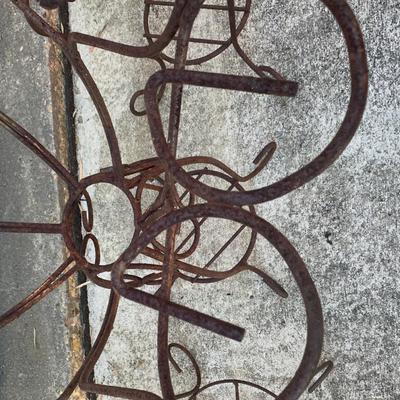 Three Wrought Iron Garden Plant Stands