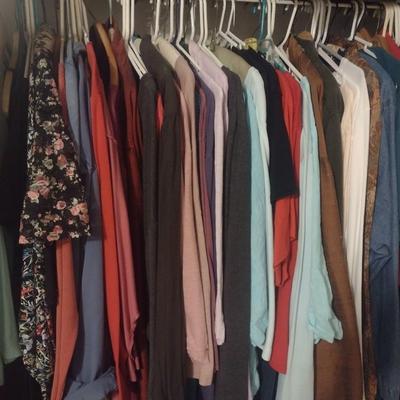 Closet Full of Woman's Clothing Blouses, Shirts, Pants, Eddie Bauer, Coldwater Creek, L.L. Bean, Other Mostly 2 and 3X Choice B
