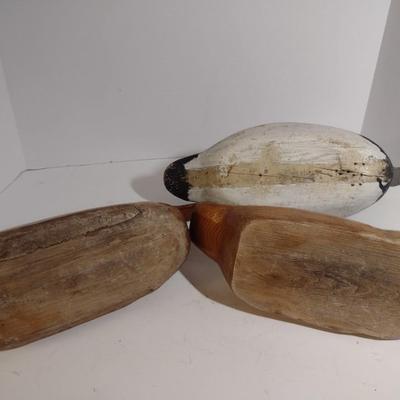 Set of Three Vintage Hand Carved Wood Decoy Ducks