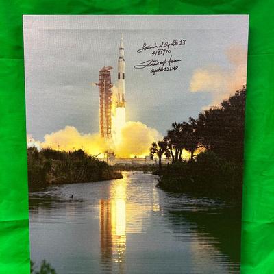 Signed Apollo 16 Launch Photograph with Inscription