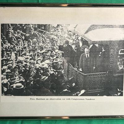 Framed Historic Print of President Harrison