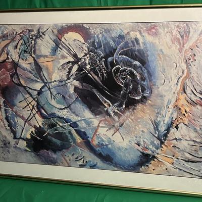 Framed Abstract Expressionist Artwork