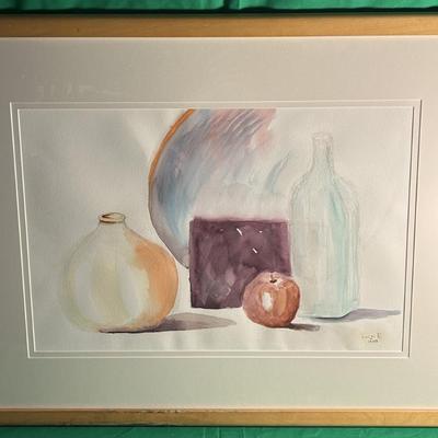 Framed Still Life Watercolor by Luigi R, 1999