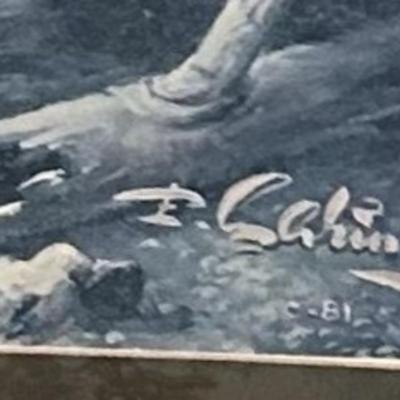 Framed Coastal Seascape Signed by Artist Sabin