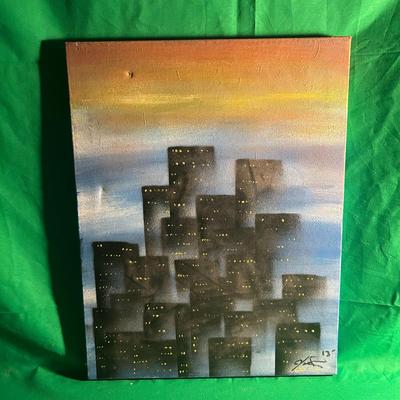 Cityscape Oil Painting on Canvas