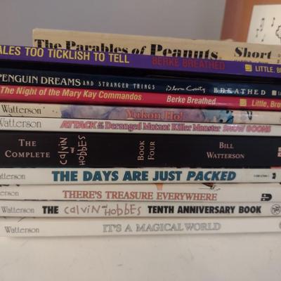 Collection of Cartoon and Satire Books Includes Calvin & Hobbes, Bloom County, Peanuts