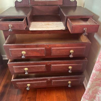 Victorian-Style Dresser with Mirror and Marble