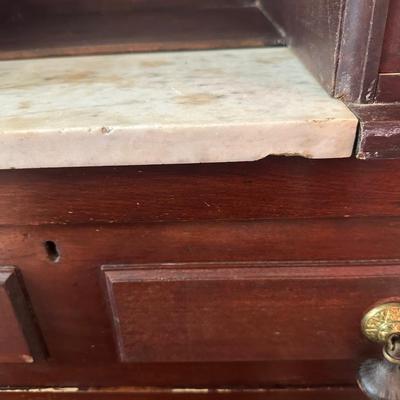 Victorian-Style Dresser with Mirror and Marble