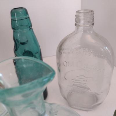 Assortment of Vintage Color Glass Collectible Bottles