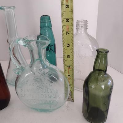 Assortment of Vintage Color Glass Collectible Bottles