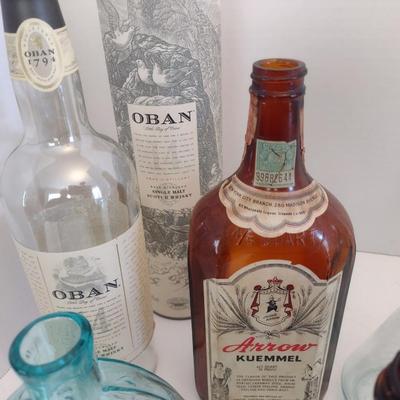 Assortment of Vintage Color Glass Collectible Bottles