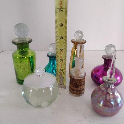 Color Glass and Pottery Perfume Bottles