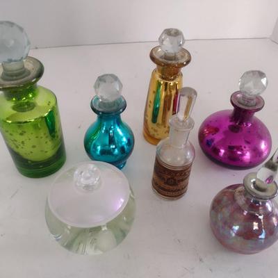 Color Glass and Pottery Perfume Bottles