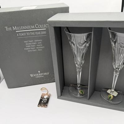 Sale Photo Thumbnail #85: In Their original boxes, NEW, the complete set.
The toasts are Happiness, Prosperity, Health, Love, and Peace.
Also included in Bottle Coaster.
Retail is about $600