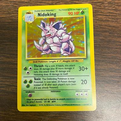 Base Set Nidoking Card, Light Play