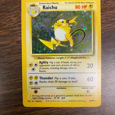 Base Set Raichu Holo Card