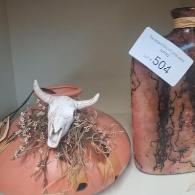 vintage native American art pottery- both are signed on bottom.